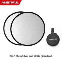 30cm 2 인 1 멀티 디스크 디퓨저 라이트 라운드 반사판 및 가방 휴대용 접이식 실버 골드 화이트 사진 스, CHINA_30cm White Silver