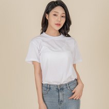 코튼원 여성 무지 순면 라운드 반팔 티셔츠 3장