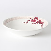 ZICCO 지코 멜라민 유안 벚꽃+화이트 업소용 볼 면기 대접 플레이트 컵