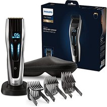 400가지 길이 설정이 가능한 Philips Series 9000 이발기 내구성 있는 티타늄 면도날 및 디지털 터치 컨트롤(모델 HC9450/20) -21958, 하나의