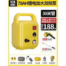 휴대용 워터펌프 스프레이 급수 펌프 세차 애견 샤워기, 78AH리튬배터리 듀얼펌프+30미터튜브 세트