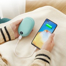 머레이 LED표시 파스텔 손난로 보조배터리, 블루, PASTEL
