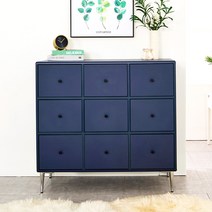 멜디 1000 3단 9칸 와이드 서랍장 수납장, 민트