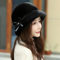 밍크털모자 베레모 겨울 수입 밍크 귀마개 중장년 패션 중년여성모자