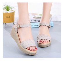 CITIKU샌들 여성 토 오픈 여성웨지힐샌들 6CM통굽웨지힐 여성여름샌들220-250mm