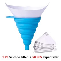 50/100 3D 프린터 부품 깔때기 용지 필터 LCD 광 경화 소모품 UV 수지 액세서리 일회용 두꺼운 환경 친화적, 01 50paper 1silicone