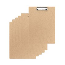 인터탑 플랜파일 뉴 투명 칼라 클립보드 MDF 우드 클립보드, 1세트, MDF 클립보드 A4 상철 (6개입)