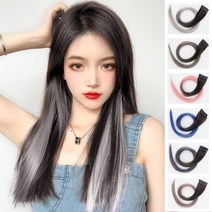 투톤 헤어 브릿지 트윙클 붙임 머리 피스 발레아쥬 옴브레 부분 가발, 투톤에쉬핑크