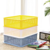 소호리빙 다용도 수납바구니 리빙박스 바스켓 노란바구니, 1개, 하늘2.5호