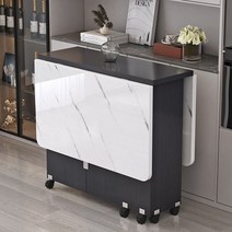 확장형식탁 럭셔리 금속 블랙 이탈리아 접이식 거실 가구, 5.120x60x77