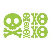 오피스왕국 해골2 그래픽 스티커, 옐로우그린