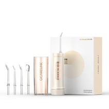 OcareLink 휴대용 아쿠아픽 코드리스 무선 구강세정기 전동칫솔 구강세정기, 베이지