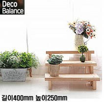 데코밸런스 화분받침대 원목 완제품 화분 진열대 정리대 선반 다이 1단 2단 3단 (개별상품), 원목색상, 1단 길이400 : 폭200 : 높이250(mm)