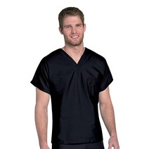Landau Scrub Zone 유니 릴렉스 핏 1포켓 브이넥 스크럽 탑 71221, 5X-Large, Black