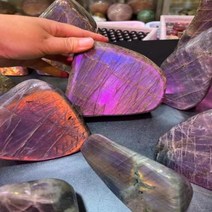 스스로 빛이 나는 천연 크리스탈 블루 및 바이올렛 원석 광택 스톤 힐링 500g-3kg, 9.Purple glow+2-2.5kg