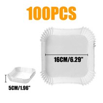 제빵 기구 도구 베이커리50/100Pcs Airfryer 베이킹 종이 오일 증거 공기 프라이 일회용 종이 라이너 바베, 13 50pcs Square16cm