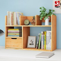 JS리빙 전면 책꽂이 미니 북앤드 서재 책상정리 간이 선반 정리대 정리함 진열대 책장 보조 정리 수납 책상위 책상 수납장 원목 서랍 우드 [MD: 0931*HEOXc315_099]