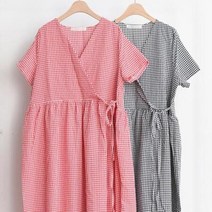 프리미엄 체크여밈리본 롱 원피스 빅사이즈 여성 쉬폰 원피스 하객룩 원피스 언발 롱 원피스 카라 원피스 Bellos^^&&^^+++