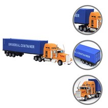 미니포크레인 굴착기 굴삭기 세미 리틀 블루 대형 트럭 트레일러 미니 컨테이너, 1.As Shown