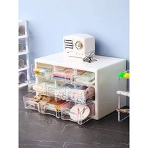 Chicmo 2 PCS 데스크톱 플라스틱 정리함 미니 서랍 9개 학교 선생님 공구함 사무용품 보관함 문구/화장품/선드리 정리함 립스틱/주얼리/헤어핀/스티커/핸드메이드 액세서리, 1 pcs of 9 Small Drawer