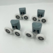 셋팅롤 드라이 파마롤 48 pcs 아연 합금 더블 샤워 도어 롤러 휠 러너도르래롤러휠 베어링 직경 19mm20mm23mm25mm27mm, 4pcs 갑피, 20mm