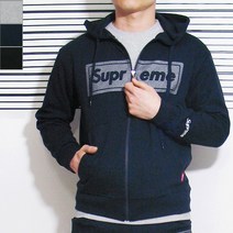 슈프림 사선 엠보싱 로고 후드집업 남여공용 M-2XL 빅사이즈 학생 커플 츄리닝 홈웨어 데일리룩