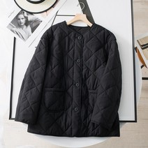 깔깔이 일본 싱글 디자인 감각 퀼트 다이아몬드 퀼트 재킷 여성 가을과 겨울 따뜻한 느슨한