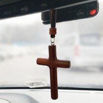 위드지저스 가온천사 차량걸이 향나무원목십자가 기도 십자가, 1개