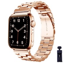 모할랩 애플워치 3/4/5/6/7/8/SE 호환 리미티드 메탈 스트랩, 03로즈골드, 42mm/44mm/45mm