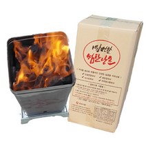 썸탄난로 고체연료 (야외용) 일회용 낚시 깡통난로 건설 공사현장 양생 갈탄대체 고체연료 숯불구이 바베큐 숯 난로