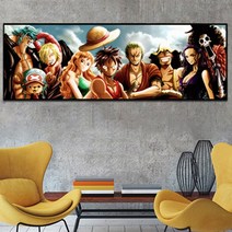 푸아이 3D 보석십자수 애니매이션 원피스 100x35 DIY 거실 사무실 집들이 개업선물 인테리어 소품(사이즈 6종)+행운십자수(30x30)LR032, 1세트, 100x35cm