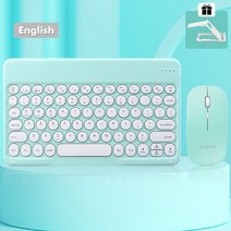 키보드 마우스 블루투스 무선 및 콤보 Teclado for iPad Xiaomi Samsung Huawei Tablet Android IOS Windows, [02] Green