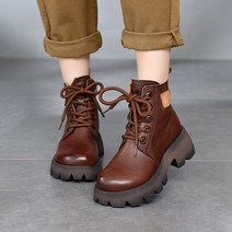 랜드워커 무지 클래식 워커부츠 스트랩 하이힐 통굽 가죽부츠 사이드지퍼 리얼가죽 여자 겨울 가을 스타일리쉬 4108084679