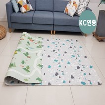 놀이방매트 놀이매트 바닥매트 유아매트 아기매트 층간소음방지매트 거실매트, 테라조 그레이/캠핑 그린