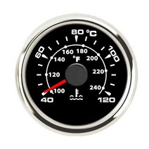 부품 52mm 보트 자동차 수온 게이지 40 120 섭씨 자동 바이크 오토바이 용 수온계, [02] Black Silver Gauge