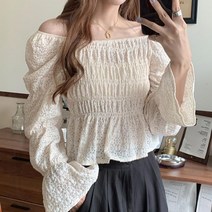 이지핏 스퀘어넥 블라우스 숏기장 오프숄더 어깨밴딩 블라우스 여성셔츠 퍼프블라우스 여성블라우스 여성남방 리본블라우스 레이스블라우스 오피스룩 하객룩 쉬폰블라우스 셔링블라우스 민소매블라우스 여자흰셔츠 여성브라우스