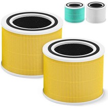 Core 300 Pet Care 교체 필터 LEVOIT 300S VortexAir 공기 청정기 3-in-1 HEPA 및 활성탄 코어 300-RF-PA 2팩 옐로우, 반려동물 관리 필터