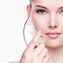 스톤 승모근 브이라인 턱선 마사지 괄사 안면 슬림, 투명 돌기형, 1개