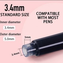 8Pcs/lot Universal 3.4mm Ink Sac Disposable Blue Black Fountain Pen Refills Red Cartridge School Off, 01 Black