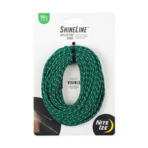 Nite Ize 반사 코드 팩 1.5m(50 피트) 고강도 고시인성 녹색 반사성 코드 방수포 + 텐트 고정용 나잇아이즈, 단일사이즈