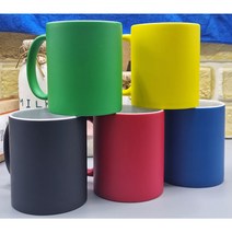 고급 칼라5종 변색머그컵 머그잔 물잔 찻잔 돌답례품 개업선물 판촉물 무광머그 커피잔 인쇄가능, 그린1p