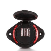 캠핑카 부품 자동차 좌석 USB 버스 충전기 12V DC 표면 실장 플랫 듀얼 소켓 3.1A, 02 Red