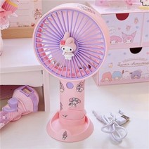 산리오 캐릭터 DIY 휴대용 USB 핸디형 선풍기 데스크탑 마이멜로디 시나모롤 쿠로미