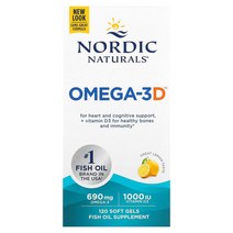 Nordic Naturals 오메가-3D 레몬 120정, 60정