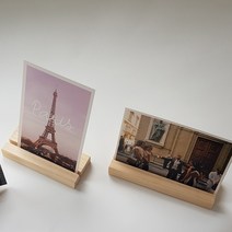 원목 명함 꽂이 사진 홀더 카드 엽서 거치대, 12cm(중)레이저각인