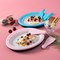 인블룸 원형 철판 아이스크림 메이커 (핑크 블루), 핑크463333 39