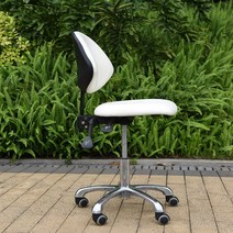 자세교정의자 새들체어 승마의자 스툴 둥근직원 의자 안장의자 미용스툴 다용도 미용의자 회전 승강직원 124467, A타입 아이보리 등받이 있음_