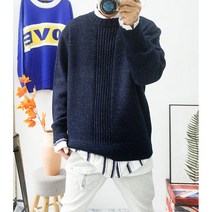 [L-3XL] 남자 빅사이즈니트 보카시 라운드 기본핏 오버핏 겨울 니트