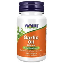 둘러바바 NOW Supplements 마늘 오일 1500 mg 전체 정향 마늘과 동일한 양 250 소프트젤 No.643, 100개 (1팩)