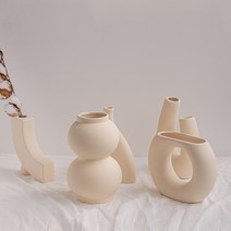 빈티지 오브제 화병 링베이스 세라믹 도자기 샌드 인테리어 디자인 달항아리 꽃병, 오브제 화병(B)
